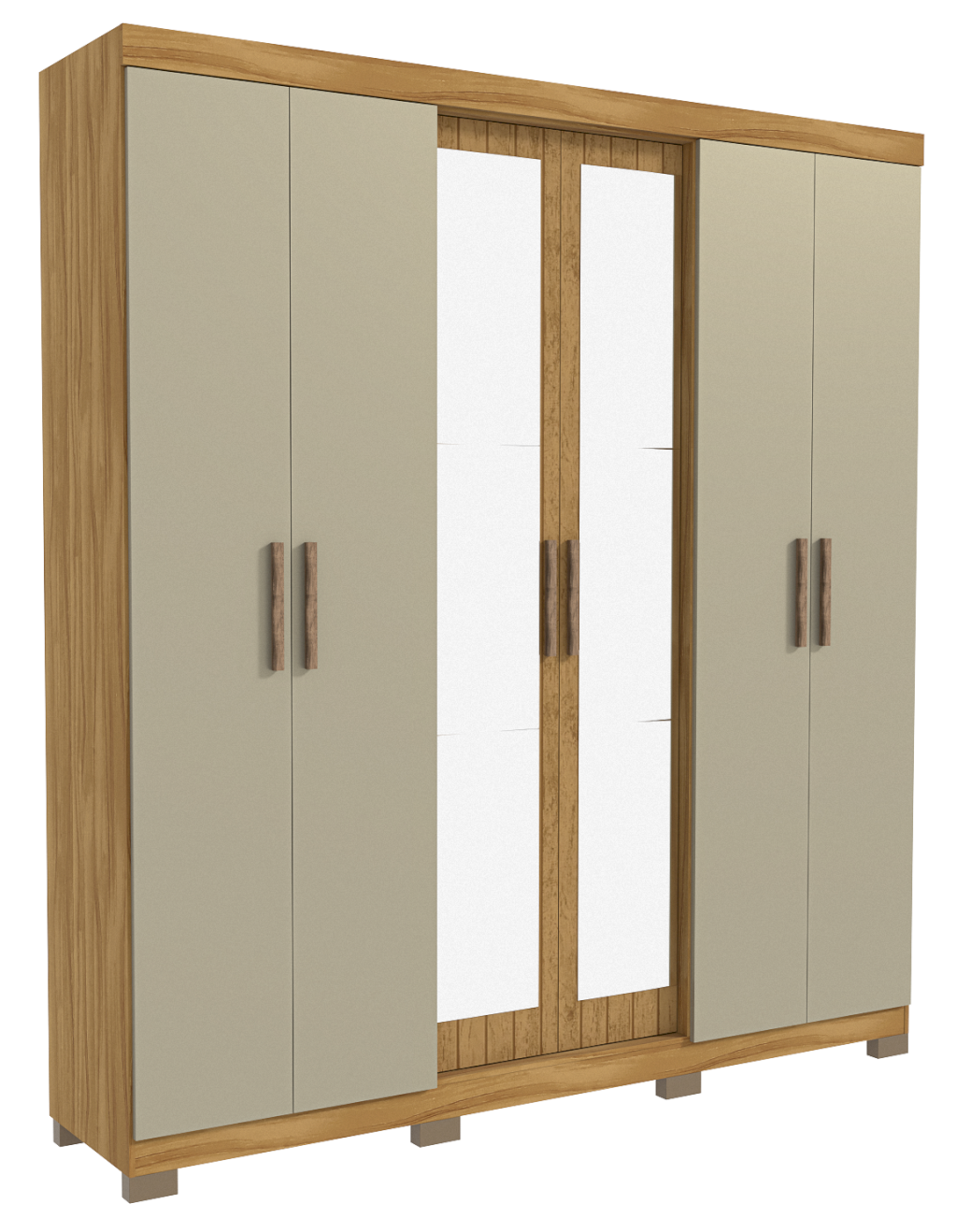 GUARDA-ROUPA ARGOS 6 PORTAS AVELAN COM ESPELHO 