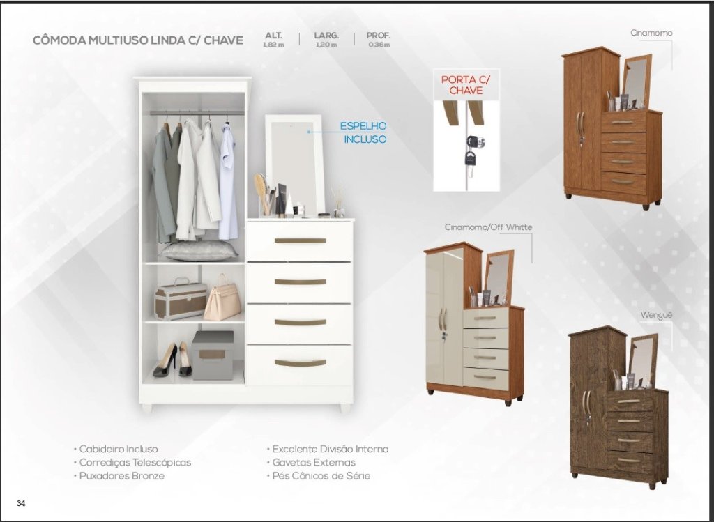 Comoda Multiuso Londres c/chave Imop