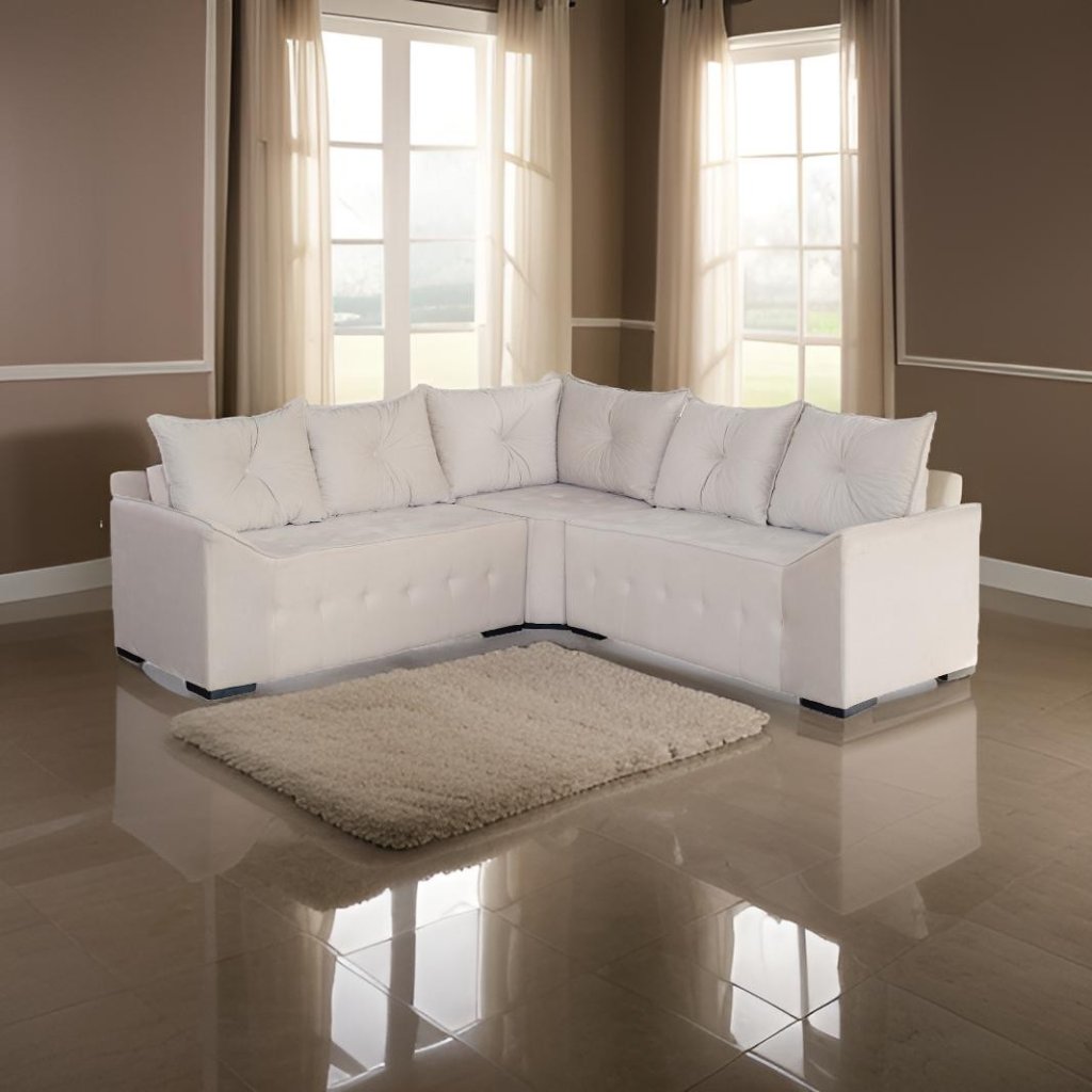 SOFA CANTO CHARME VELUDO ALM. C/FIB POP