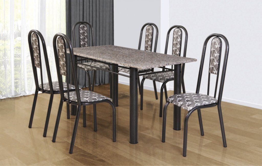 MESA 6 CADEIRA MADRI  BASE TUBO 1,4 BR GRAN