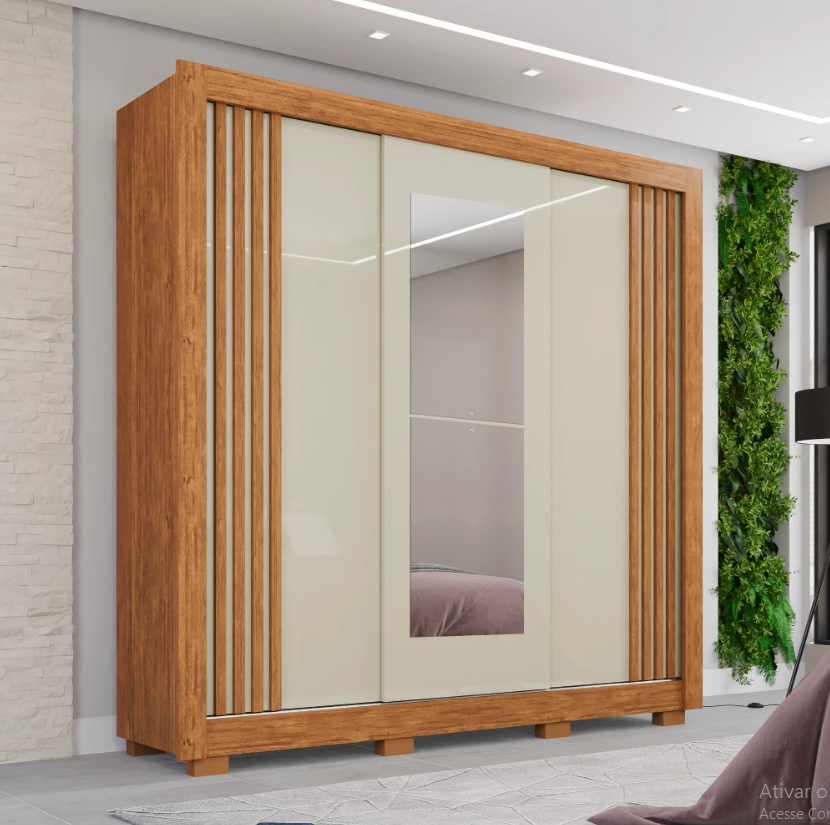 GUARDA ROUPA CANNES RIPADO C/ESPELHO