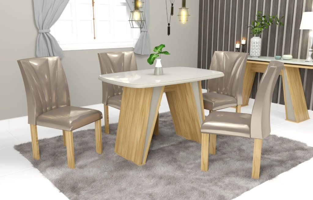 MESA ELBA COM 4 CADEIRA 