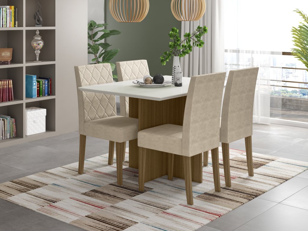 MESA 4 CADEIRAS HELO 120X0,90