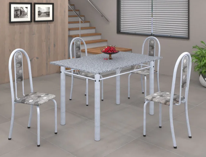 MESA 4 CADEIRAS IRIS PEDRA 