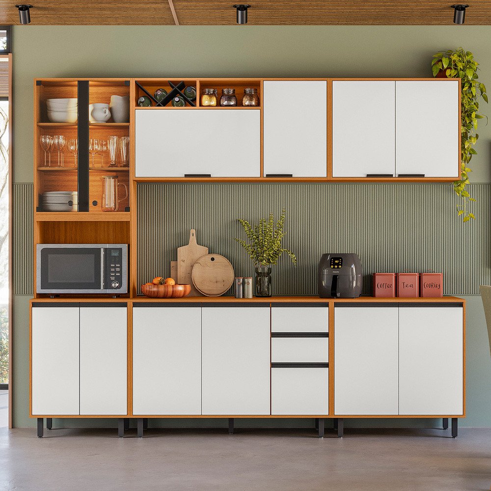 ARMARIO COZINHA 5PC 13PT 2GV RAVENA FREIJO/OF