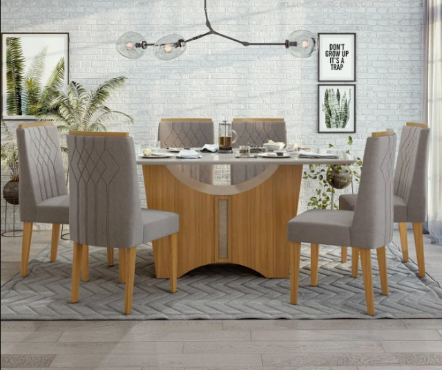 MESA 6 CADEIRAS ROCK 1,70 