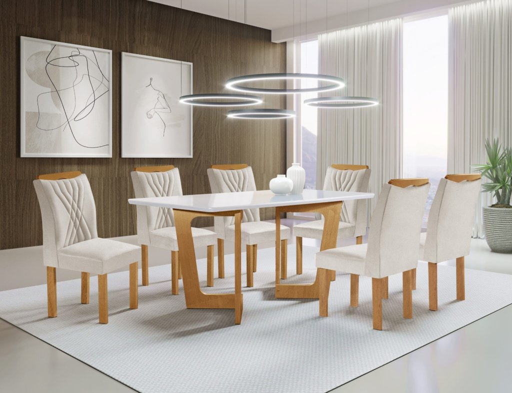 MESA 6 CADEIRAS DUBAI 1,60X0,80