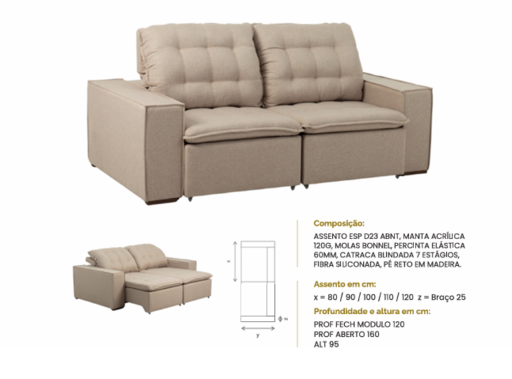SOFA RETRATIL E RECLIN.CHICAGO 2,30 