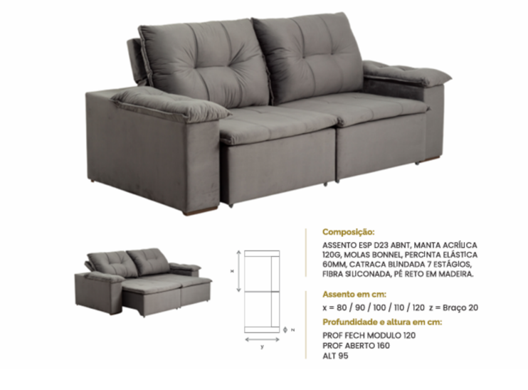 SOFA RETRATIL E RECLIN.IBIZA 2,30 