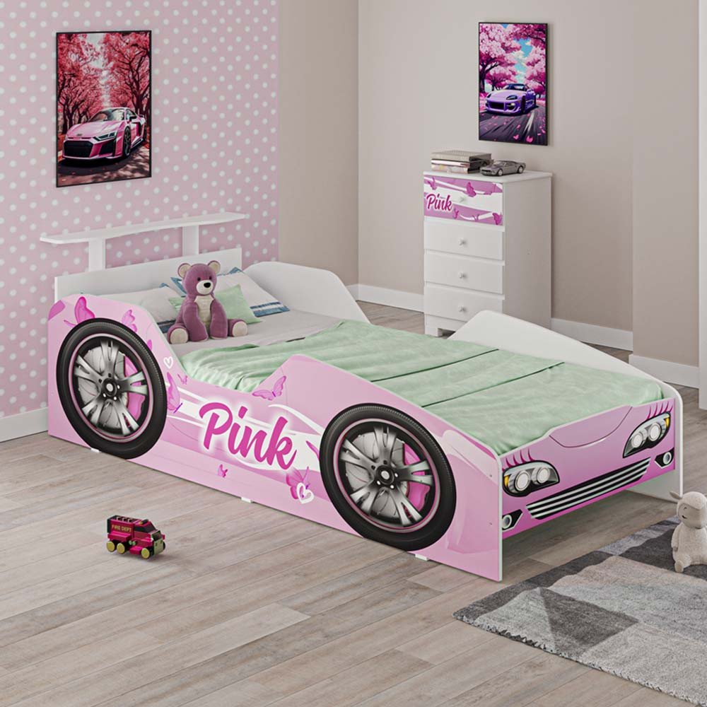 CAMA INFANTIL CARRO VELOZ PINK