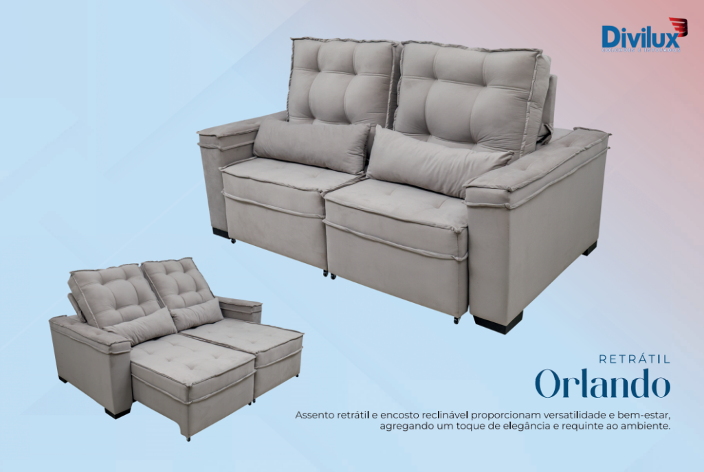 SOFA RETRATIL ORLANDO VELUDO