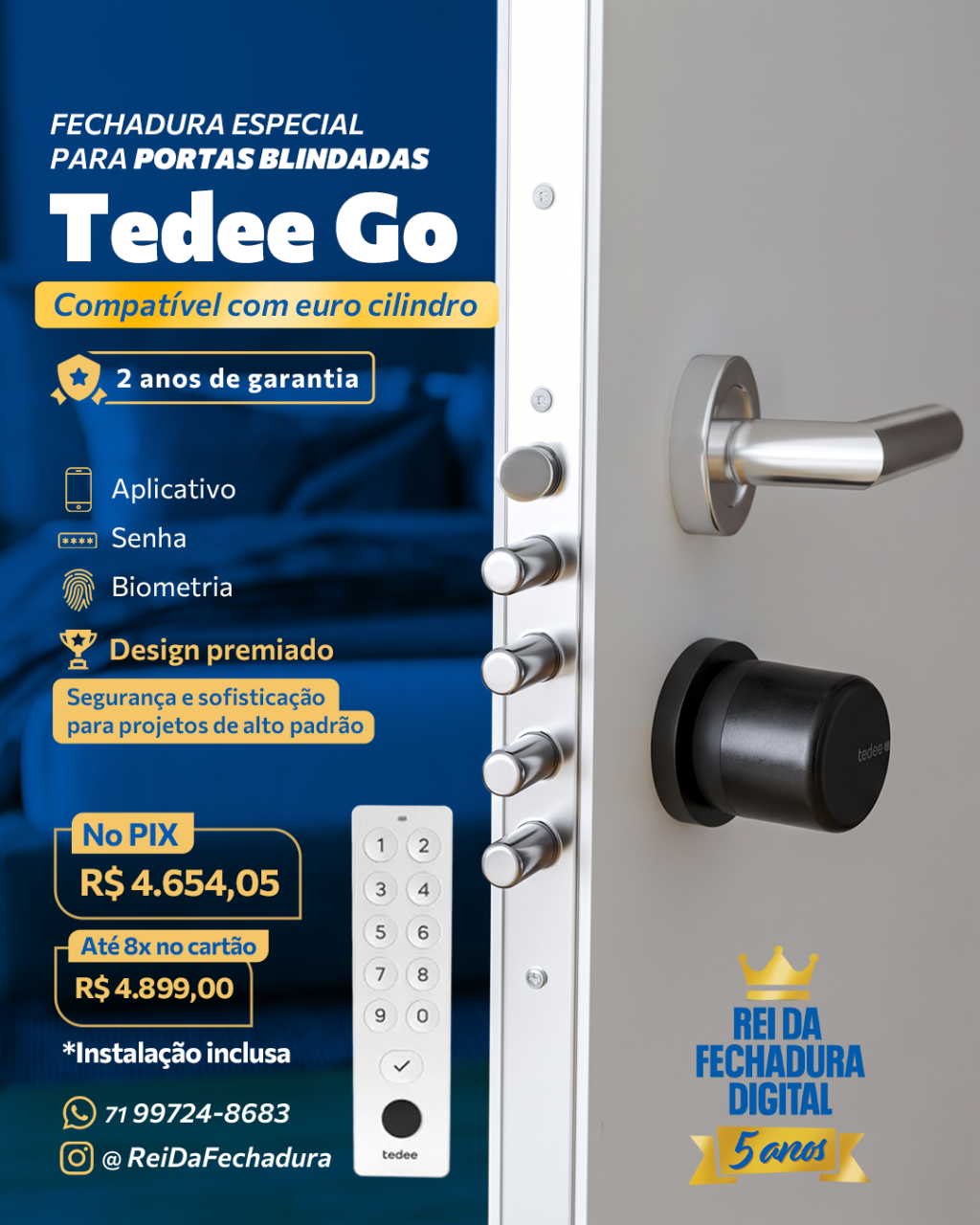 TEDEE GO PORTA BLINDADA 