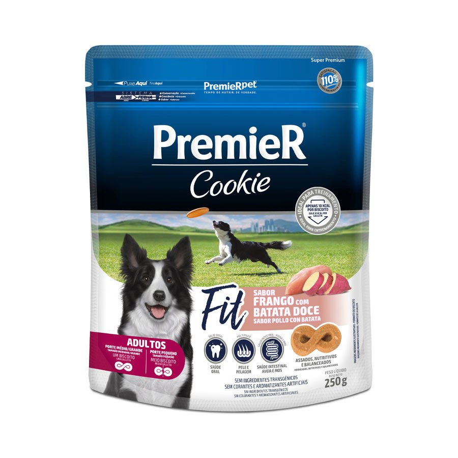 PREMIER COOKIE CAES AD FIT FRANG BATATA DOCE 250G