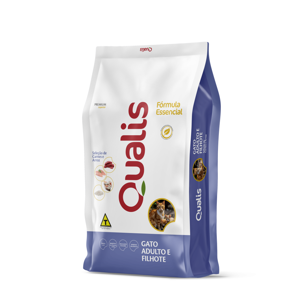 QUALIS FEED GATO ADULTO E FILHOTE 10.1 KG PACOTES INDIVIDUAIS