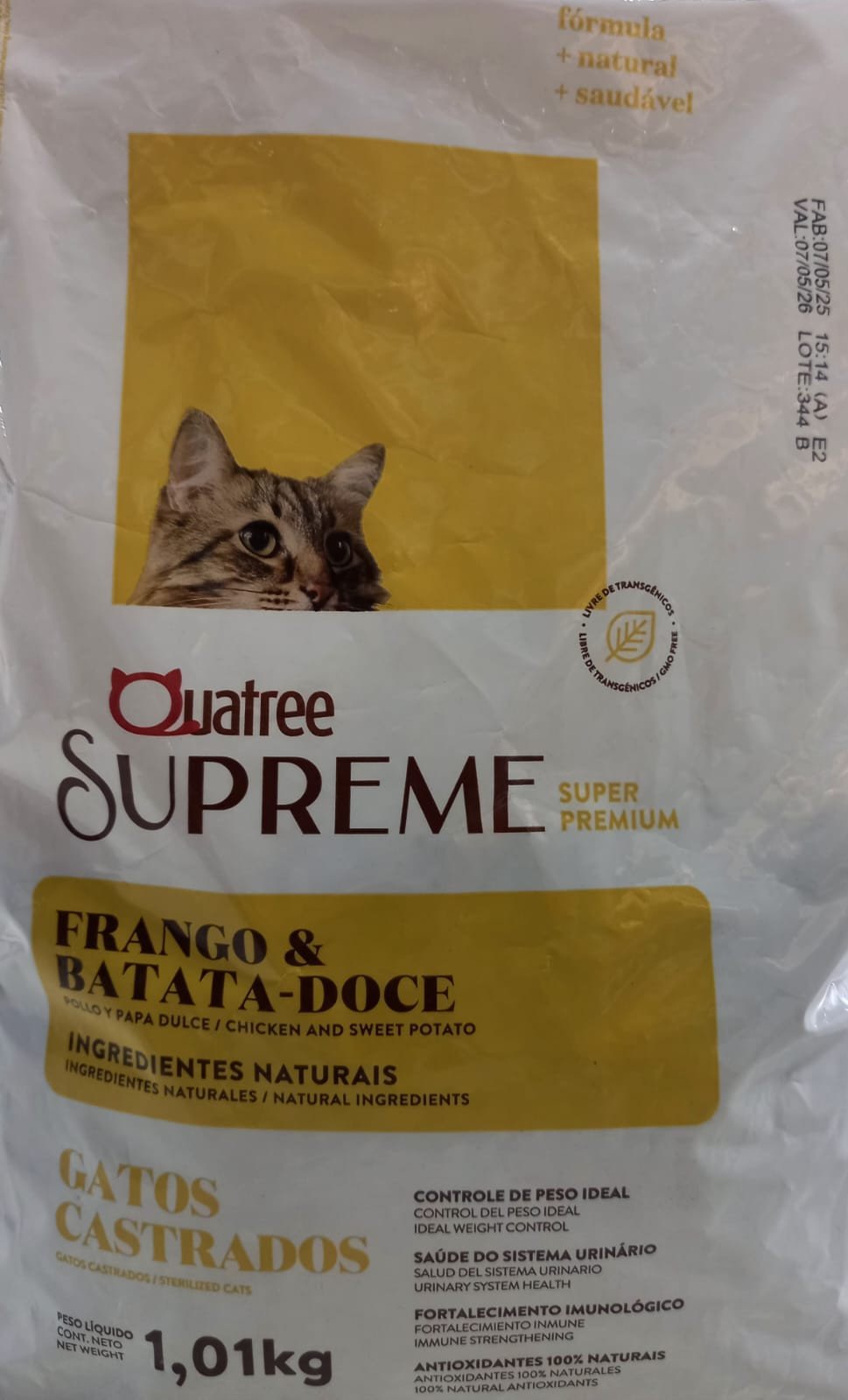 QUATREE SUPREME GATOS CASTRADOS FRANGO 1KG