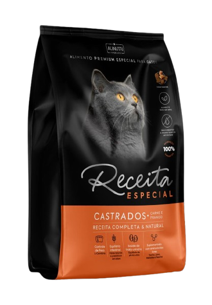 RECEITA ESPECIAL PE GATOS CASTRADO AD CARNE/FRANGO 10,1KG