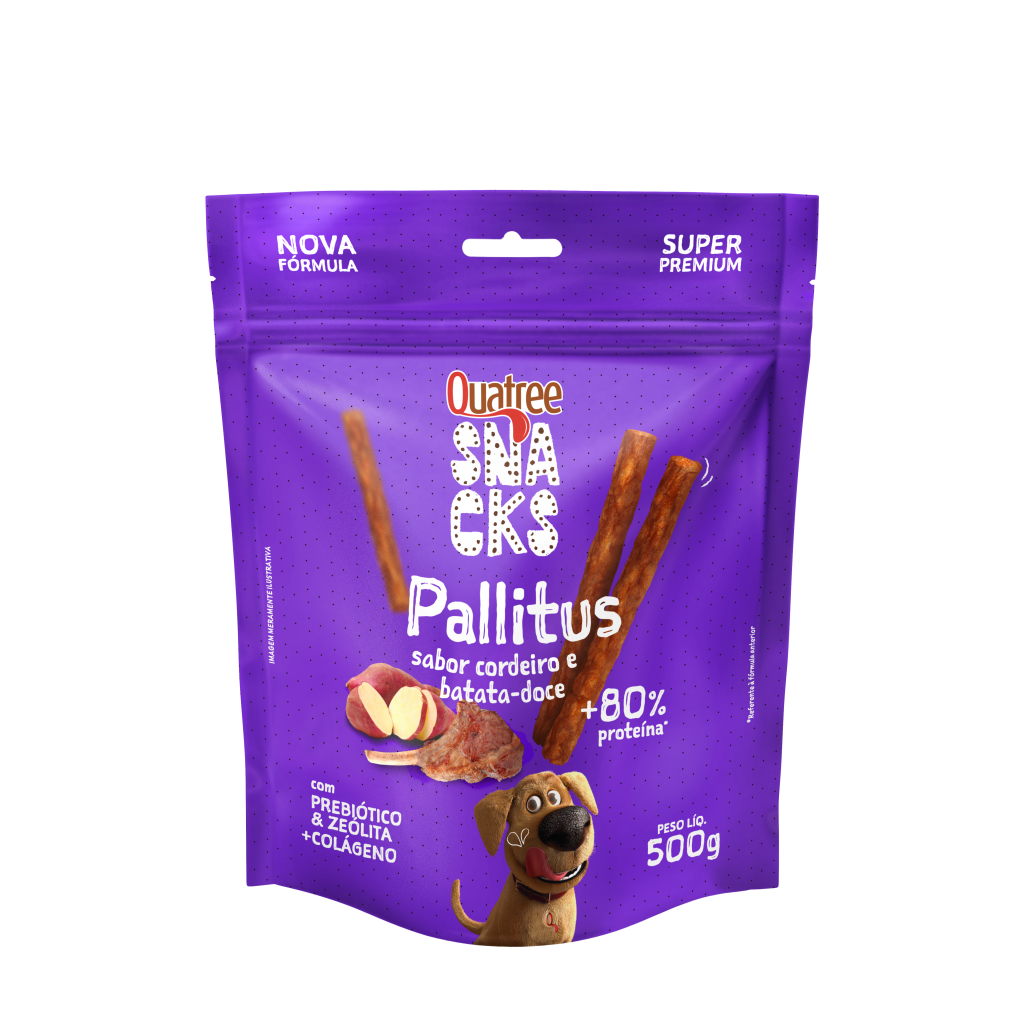 QUATREE SNACKS PALLITUS SABOR CORDEIRO E BATATA DOCE 500G