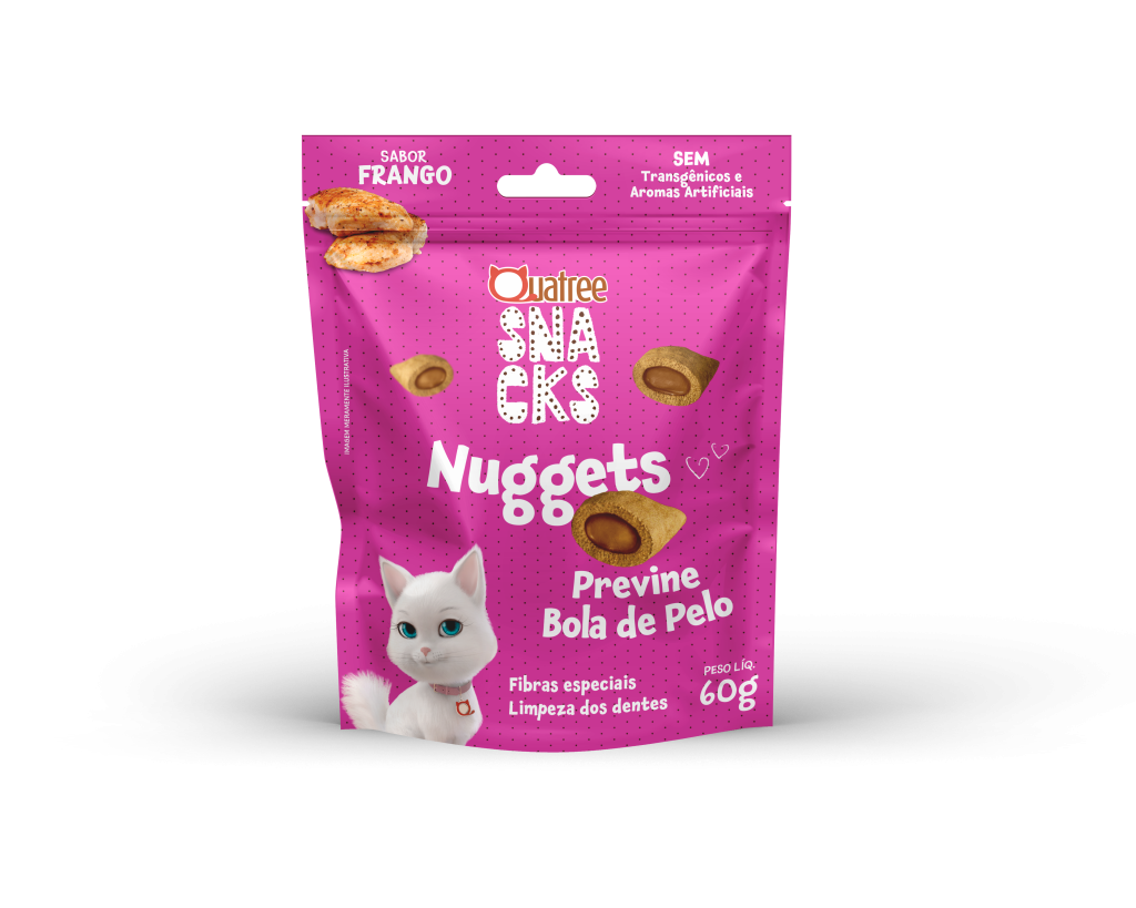QUATREE SNACKS NUGGETS GATOS BOLA DE PELO 60G