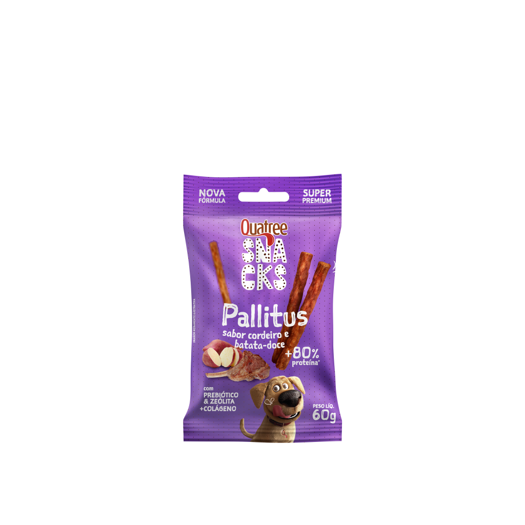 QUATREE SNACKS PALLITUS SABOR CORDEIRO E BATATA DOCE 60G