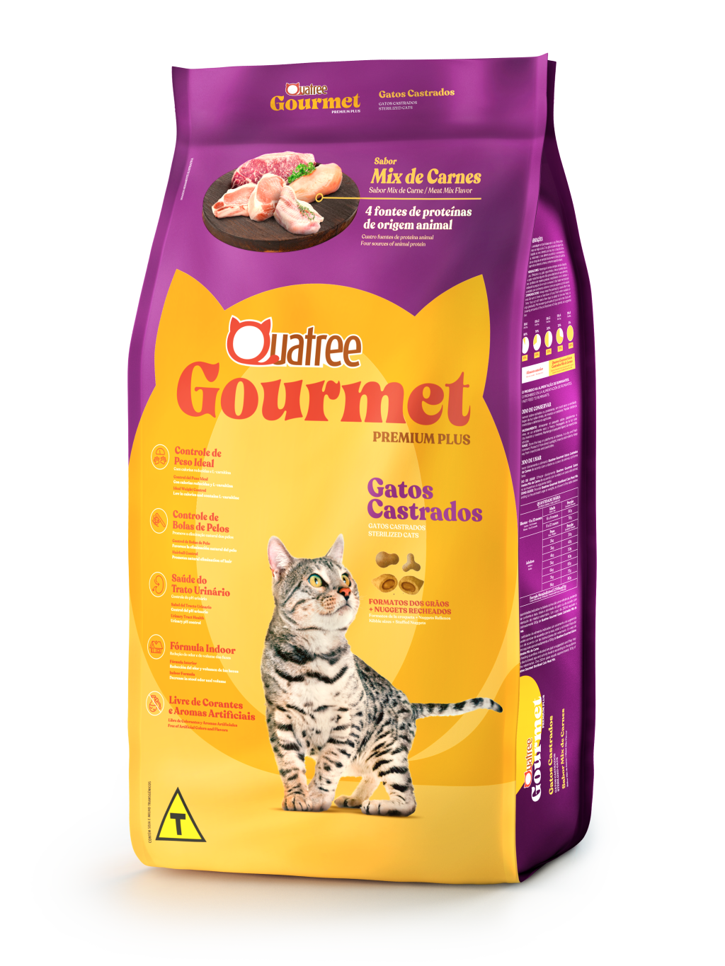 QUATREE GOURMET GATOS CASTRADOS MIX DE CARNES 20KG