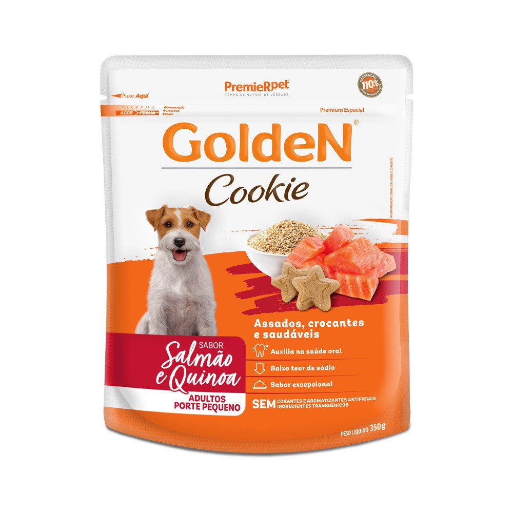 GOLDEN COOKIE CAES AD PEQ PORTE SALMAO E QUINOA 350G