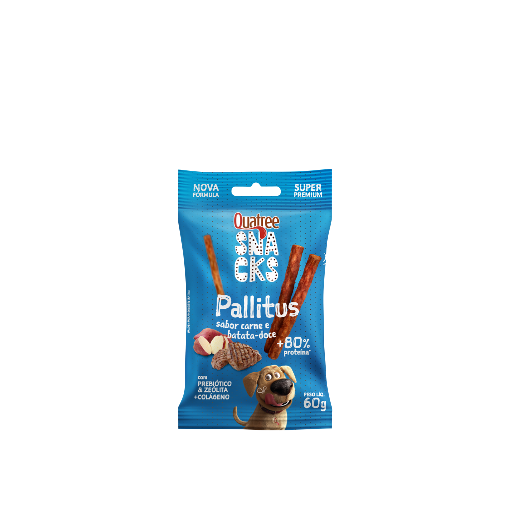 QUATREE SNACKS PALLITUS SABOR CARNE E BATATA DOCE 60g