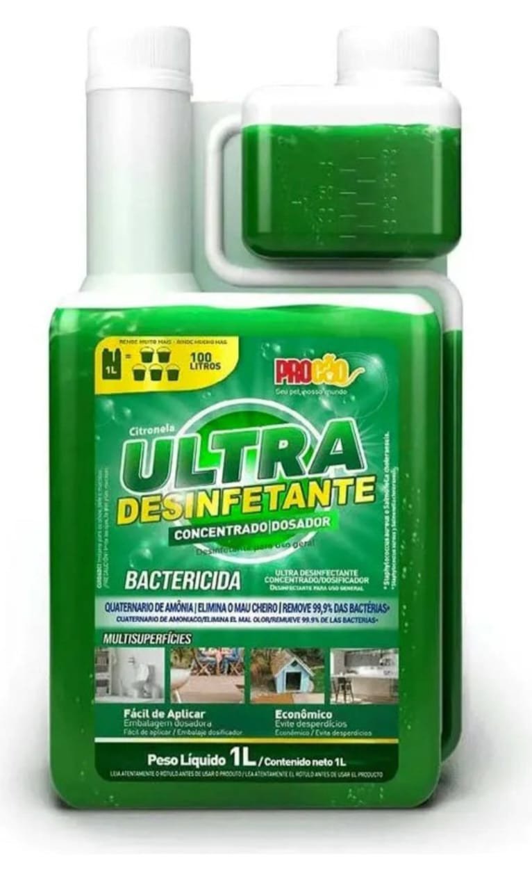 ULTRA CONCENTRADO ELIMINA 99,9% DOS GERMES E BACTÉRIAS
