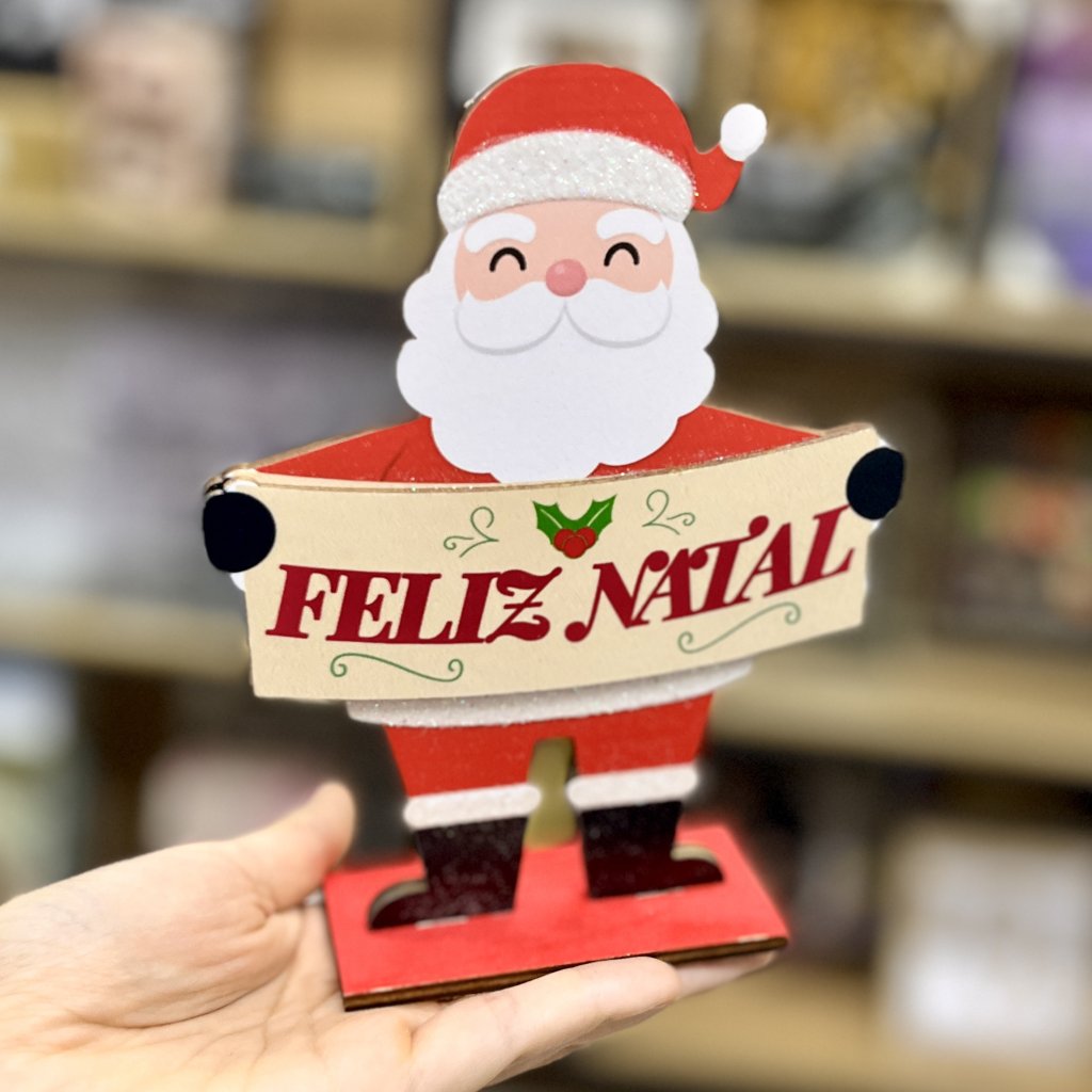 Enfeite Papai Noel Feliz Natal 