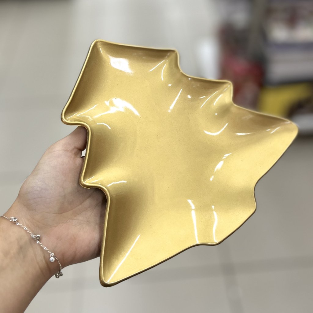 Petisqueira árvore Natal dourada 