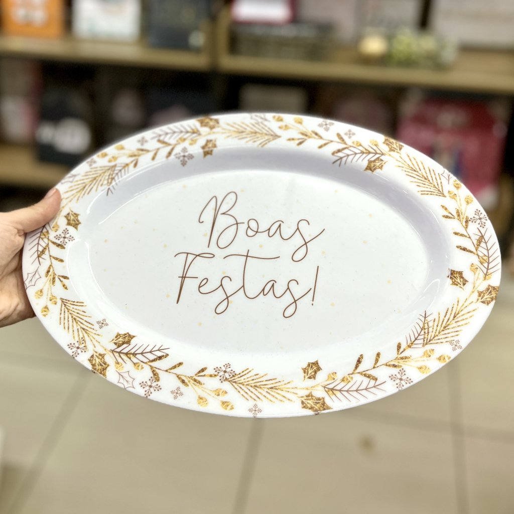 Travessa oval Boas Festas 