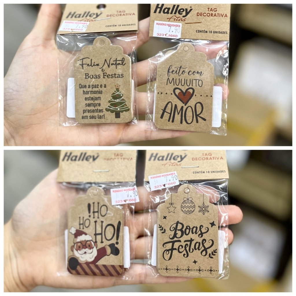 Tag kraft de presente Natal com 10 unidades