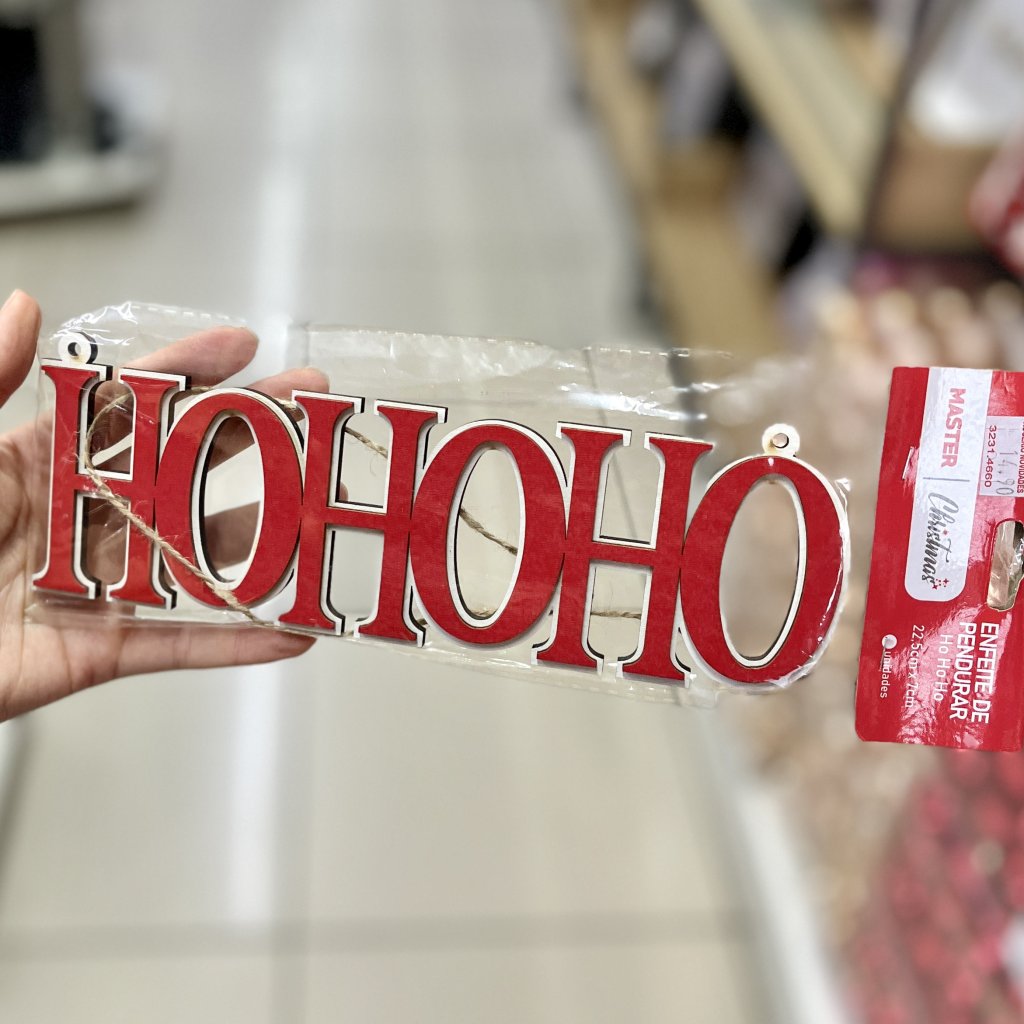 Enfeite de pendurar HO HO HO 