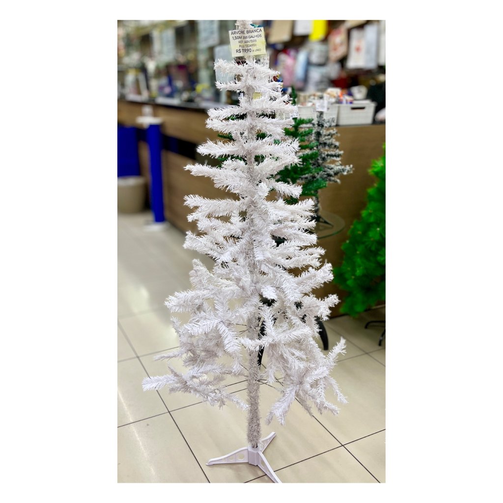 Árvore de Natal branca 1,50m 200 galhos 