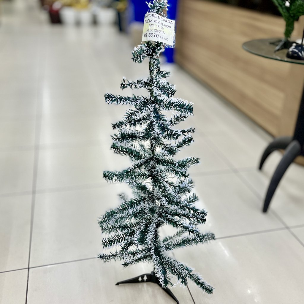 Árvore de Natal nevada 90CM 70 galhos 