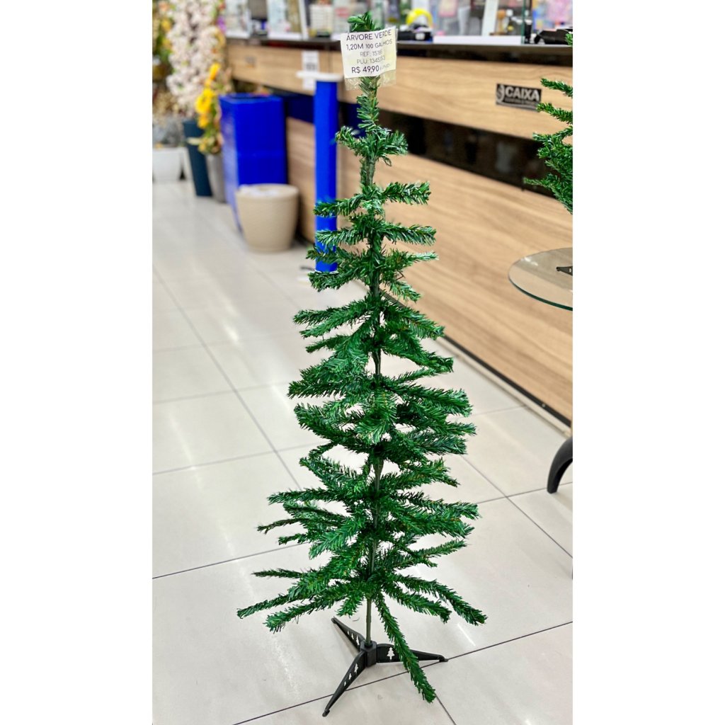 Árvore de Natal verde slim 1,20m 100 galhos