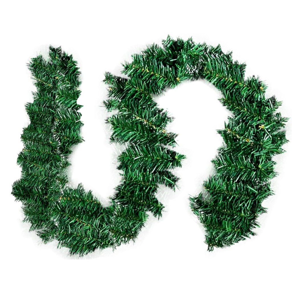 Festão Aramado verde fosco 150 galhos 25cm x 180cm 