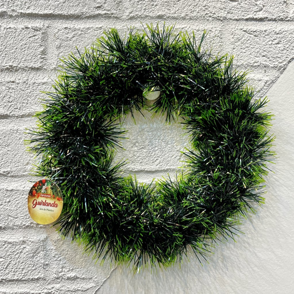 Guirlanda 2 tons de verde sem decoração 24cm 