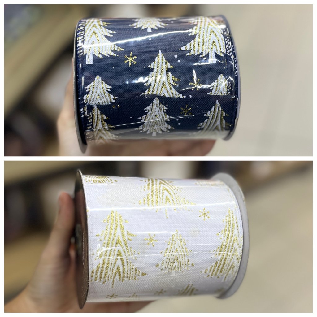 Fita Natalina aramada com Glitter 10cm X 9,14 metros 