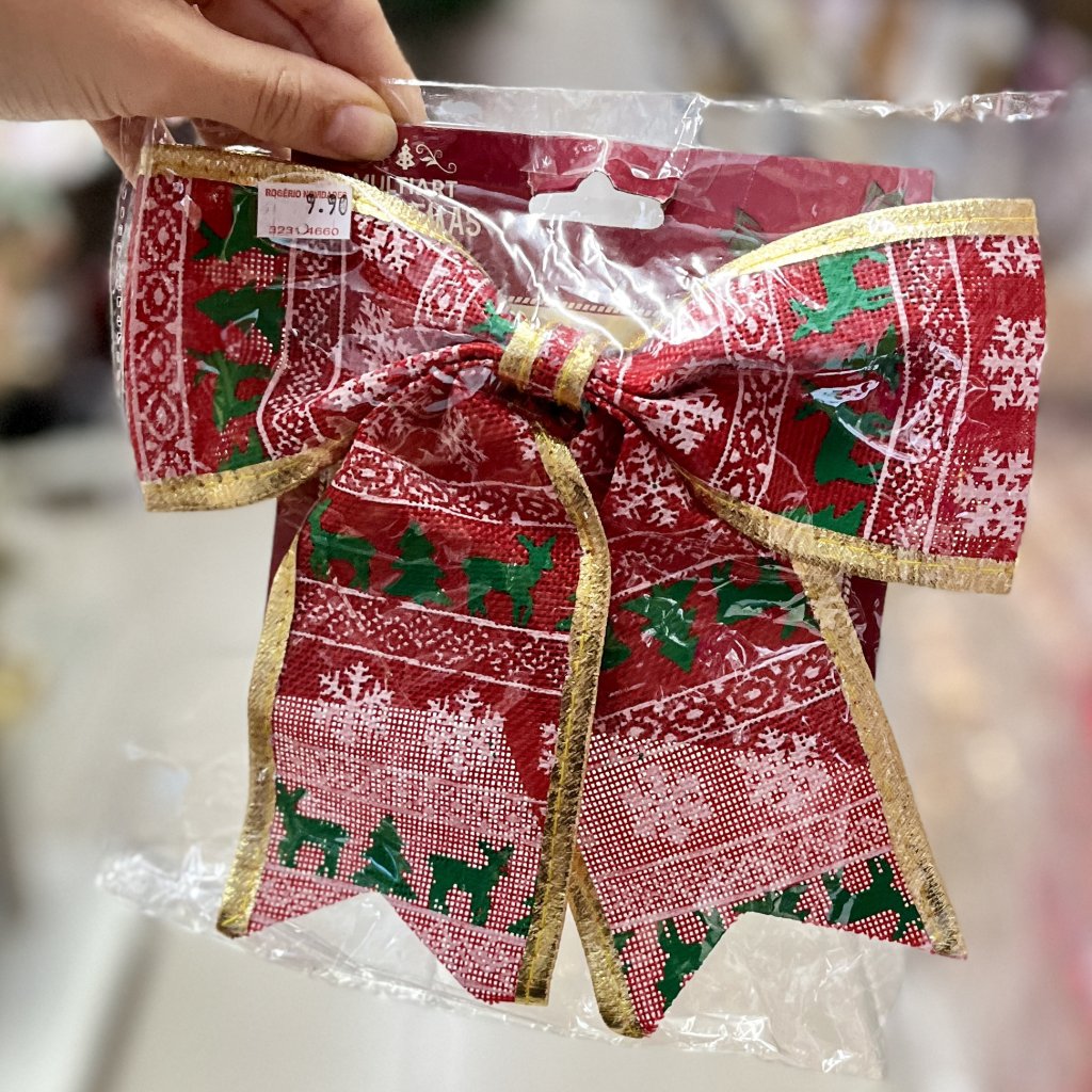 Laço natalino estampado 