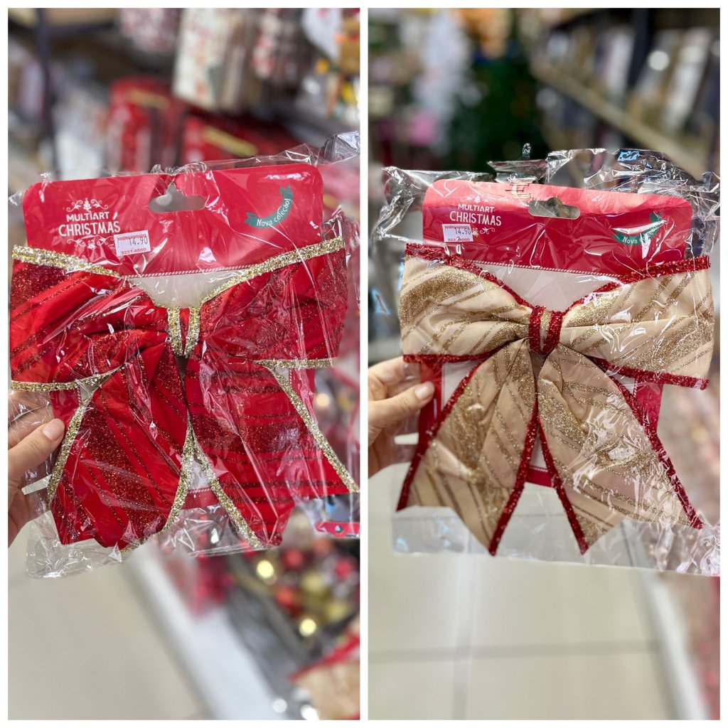 Laço natalino vermelho e dourado G