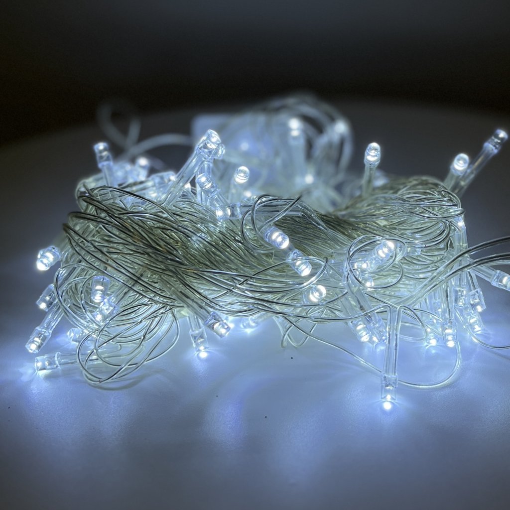 Pisca 100 leds - Branco frio - 8 funções 