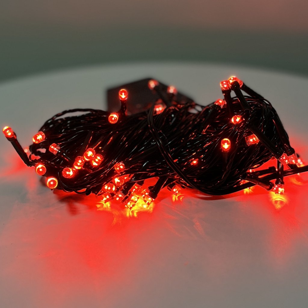 Pisca 100 leds vermelho -fio verde - 8 funções 