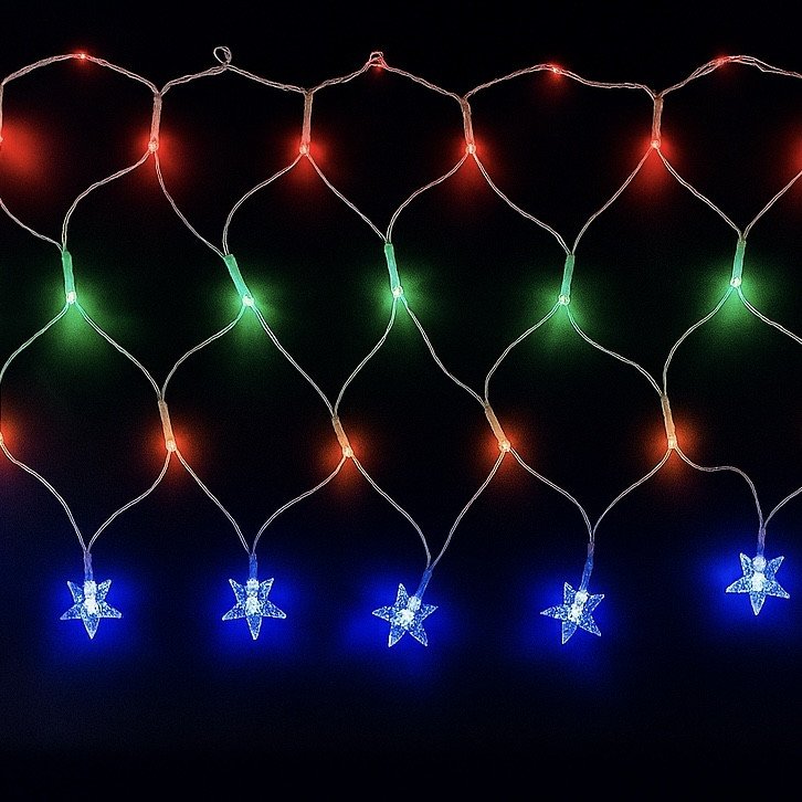 Rede de 120 LEDs colorido com Estrela na ponta - 8 funções  