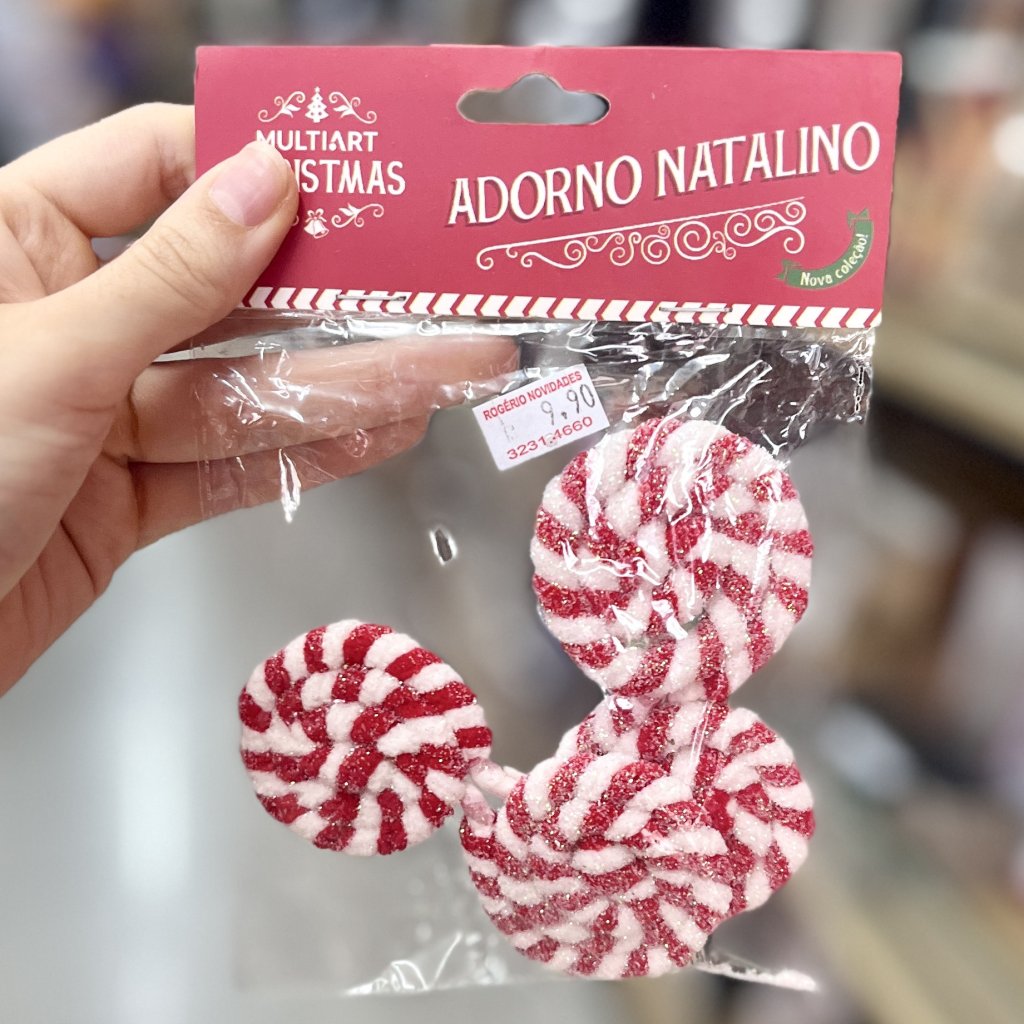 Enfeite natalino Candy - 4 peças - 5cm 