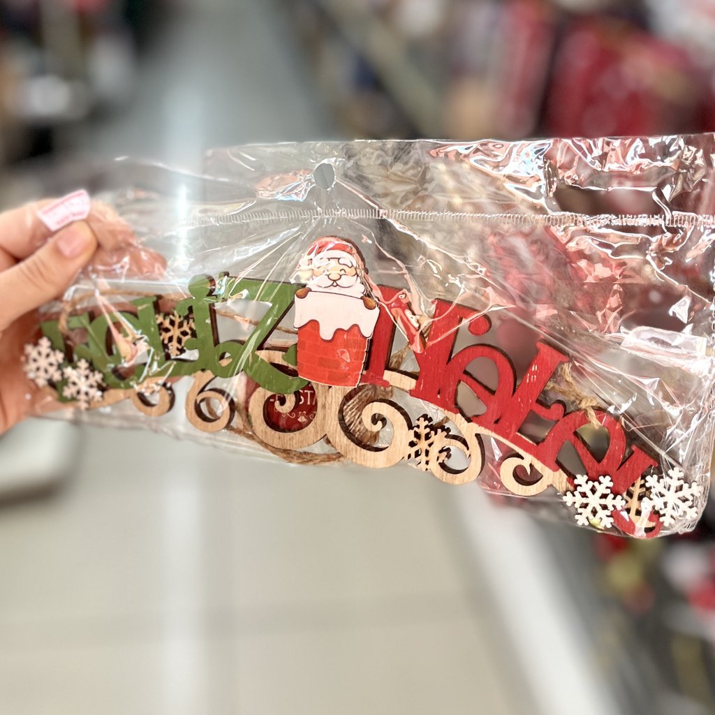 plaquinha Feliz Natal em MDF 