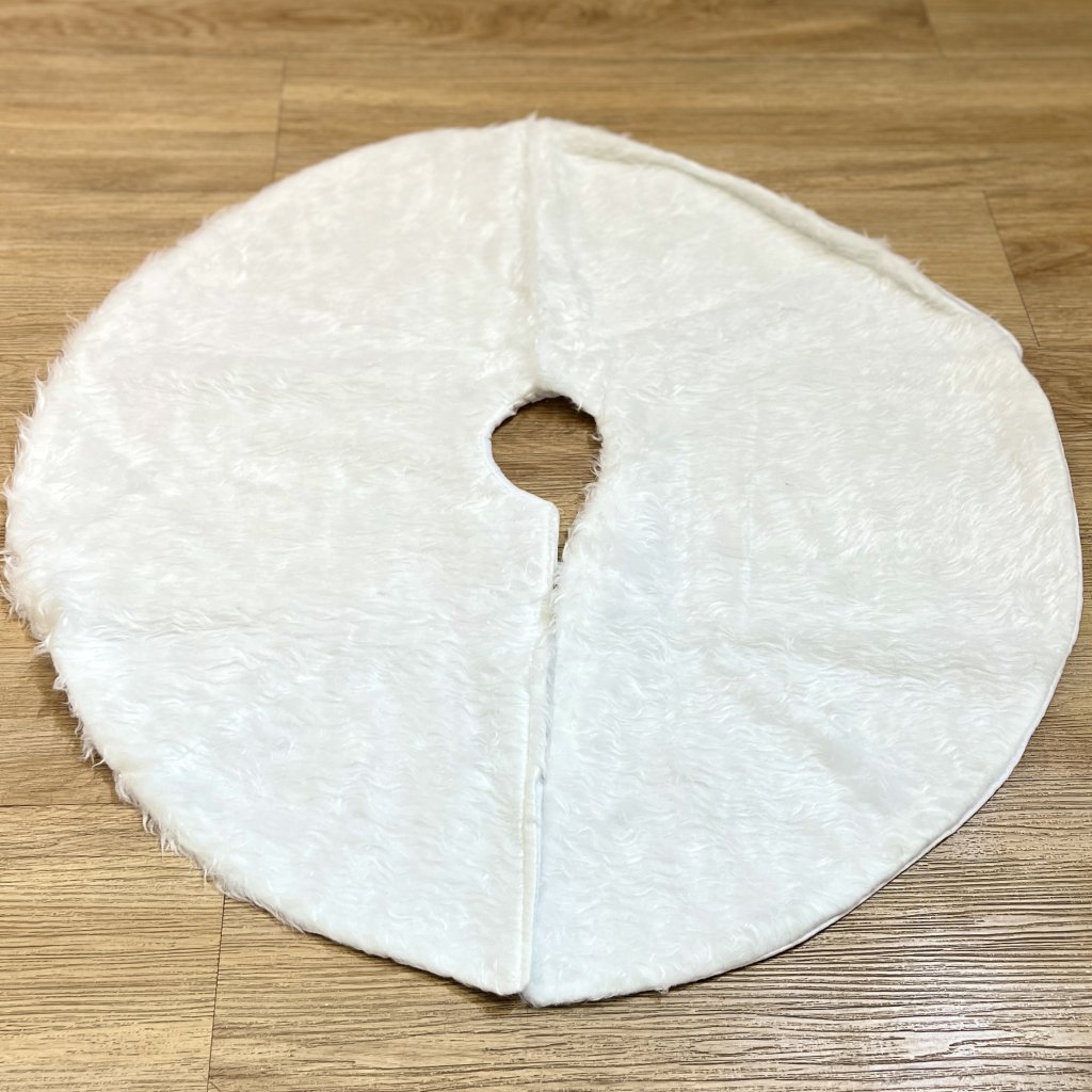 Saia para árvore de Natal 75cm - Pelúcia branca 