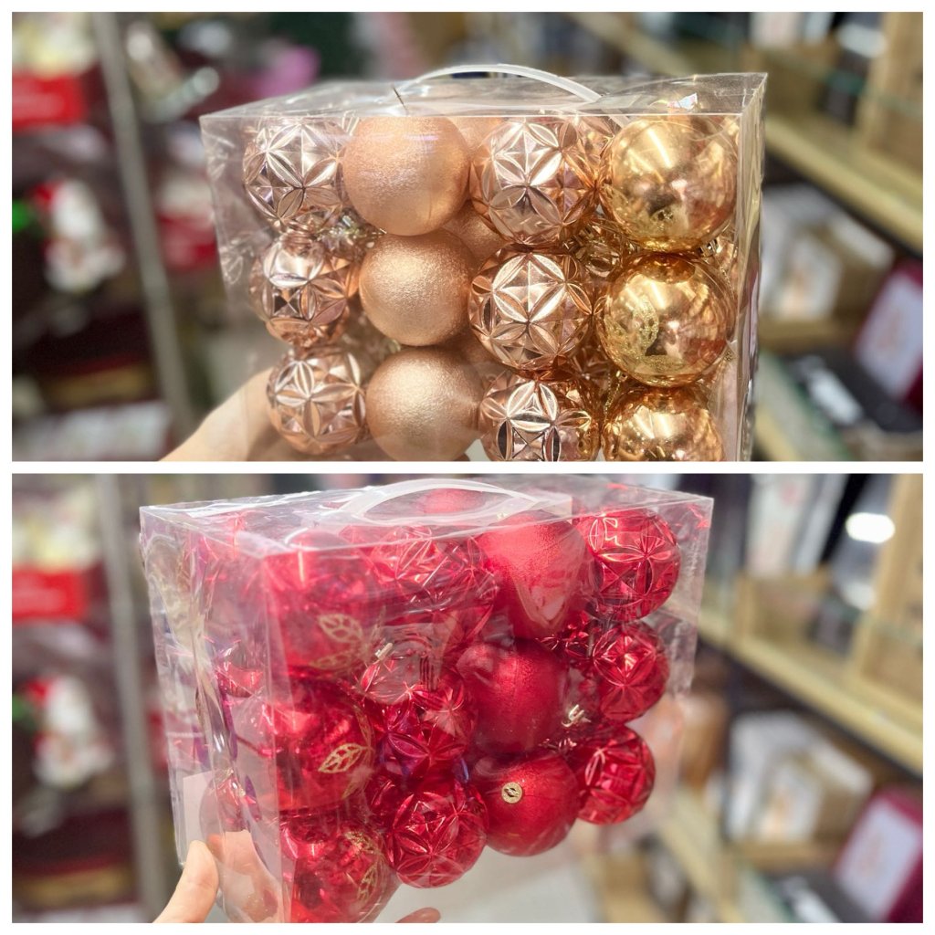 Conjunto 24 bolas variadas de 6cm - Rosé gold 