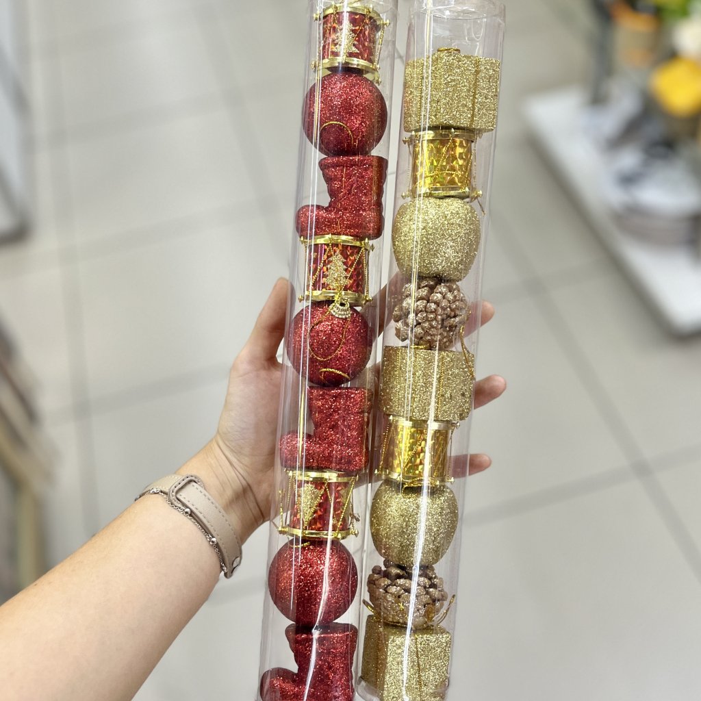 Conjunto 9 enfeites natalinos sortidos 