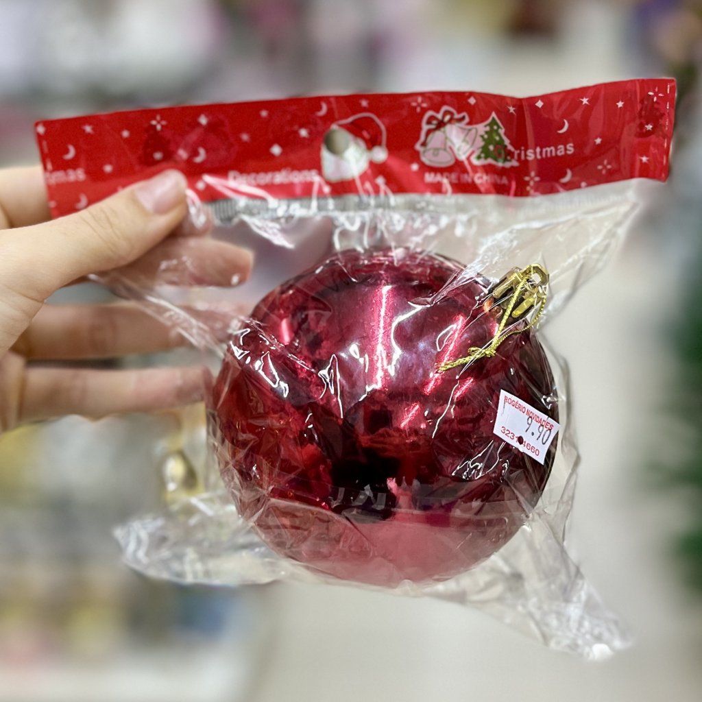 Bola de Natal vermelha - 10cm 