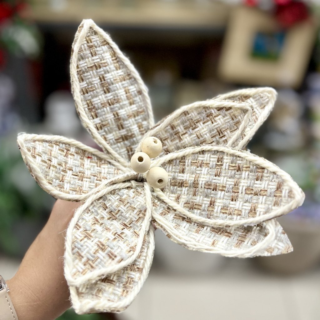 Flor de Natal Rústica Bege 